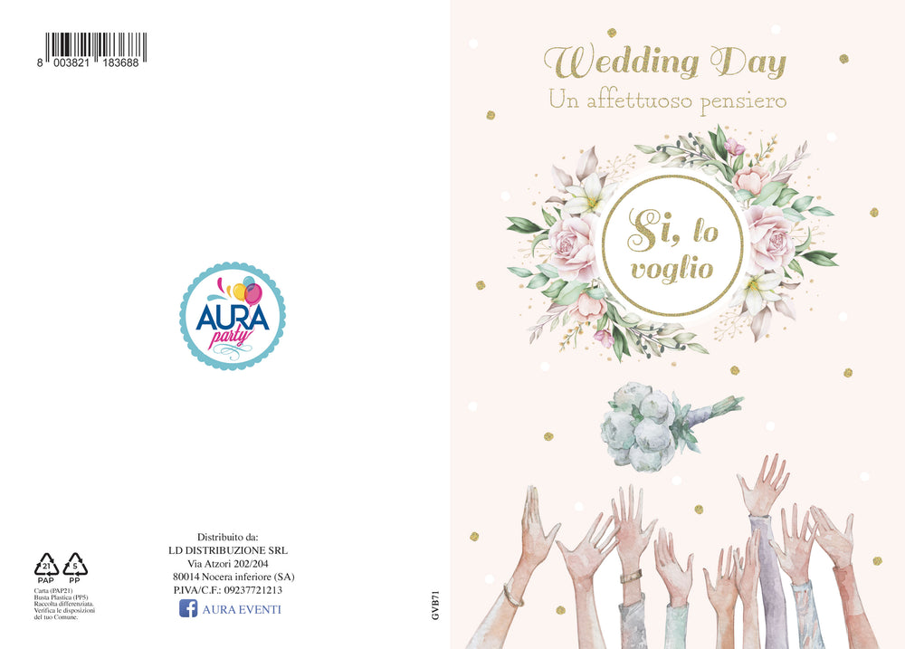 Watercolor wedding greeting card