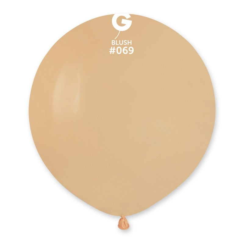 19-inch pastel blush latex balloons, 25 cf.
