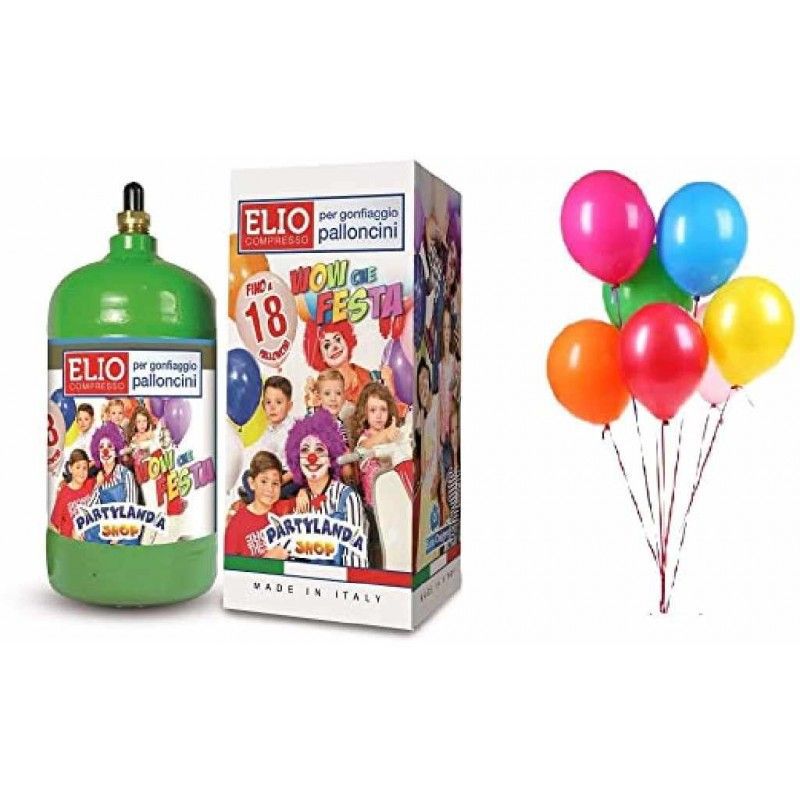 Disposable helium cylinder for 18 balloons included in the package