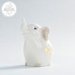 Elefantino bianco 5,5x7,8x9,5cm