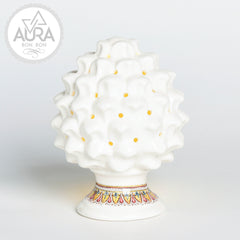 Porcelain pine cone favor with light 12x12x15cm