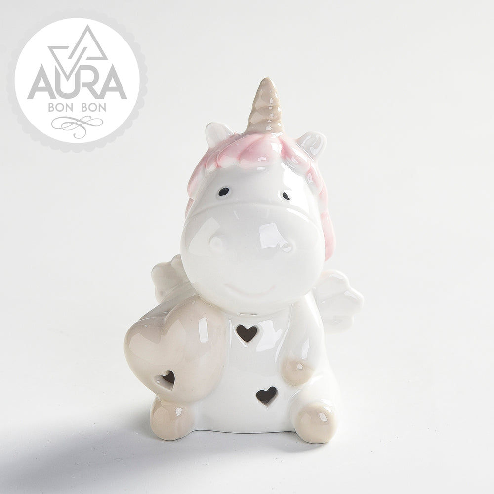 Unicorno rosa con luce 6,5x6,5x10,5cm