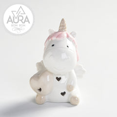 Pink unicorn with light 6.5x6.5x10.5cm
