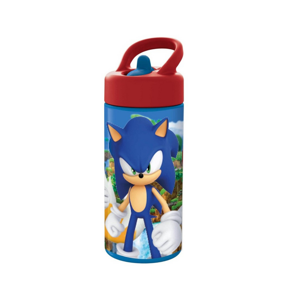 Sonic water bottle with playground straw