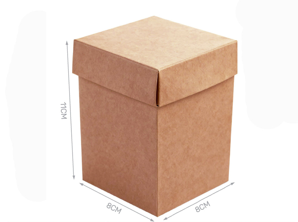 Set of 4 brown cardboard boxes 8x8x11cm