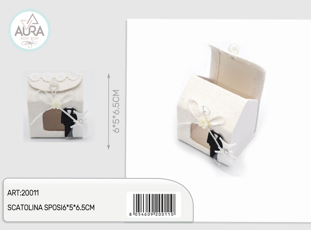 6x5x6.5cm wedding box with window