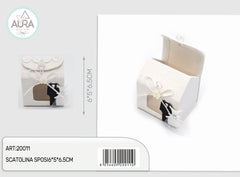 scatolina sposi 6x5x6,5cm con finestra