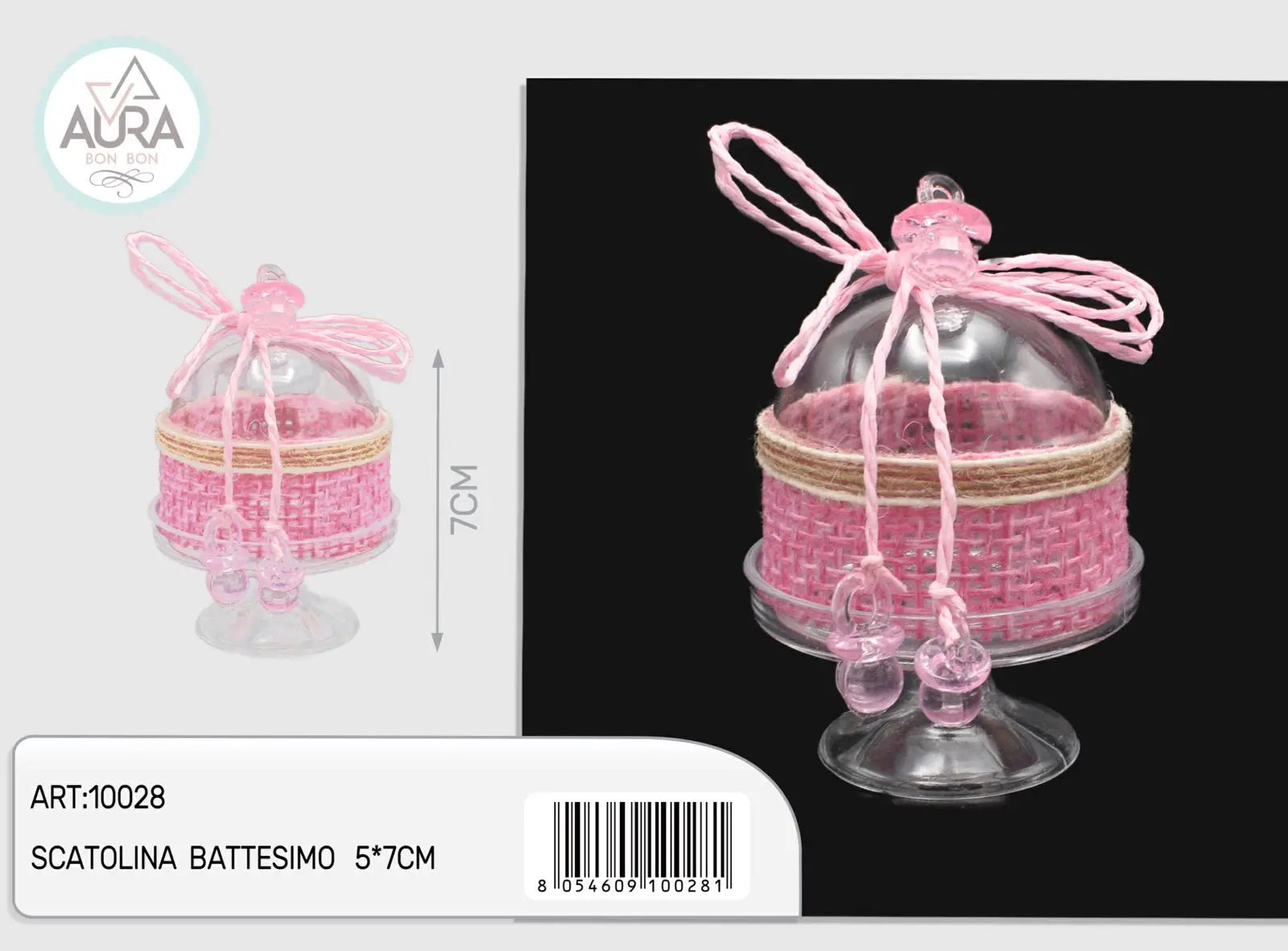 box confetti alzatina rosa