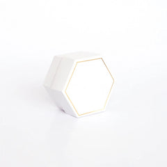 White hexagonal pencil case with bottom/lid 5.5x5.5x4cm
