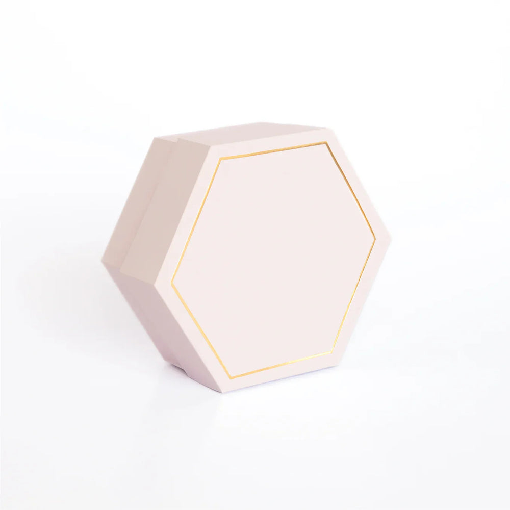 Hexagonal powder case with bottom/lid 5.5x5.5x4cm
