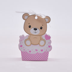 Scatolina forma orsetto con cuore rosa