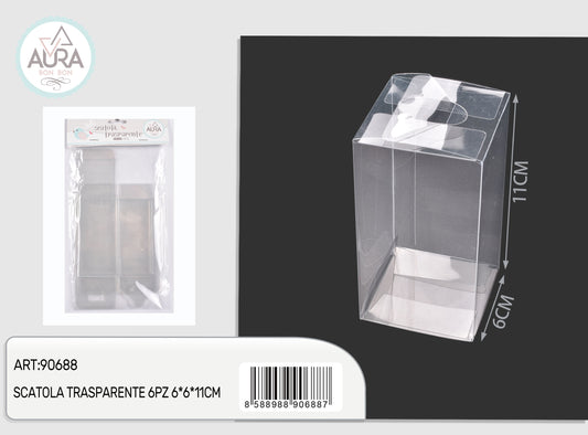 box trasparente 6x6x11cm