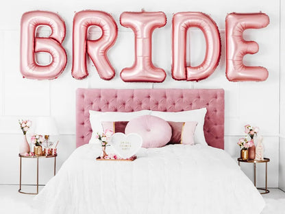 Foil balloon Bride, 280x86cm, rose gold