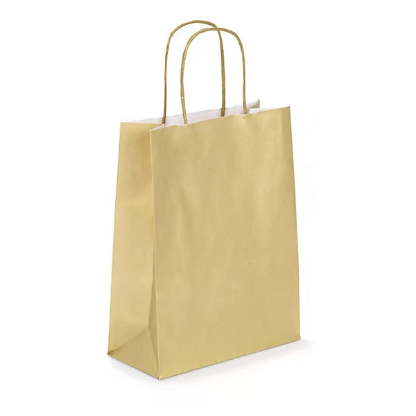 Shopper Jolly Oro 25x11x36cm kraft bianco colorato