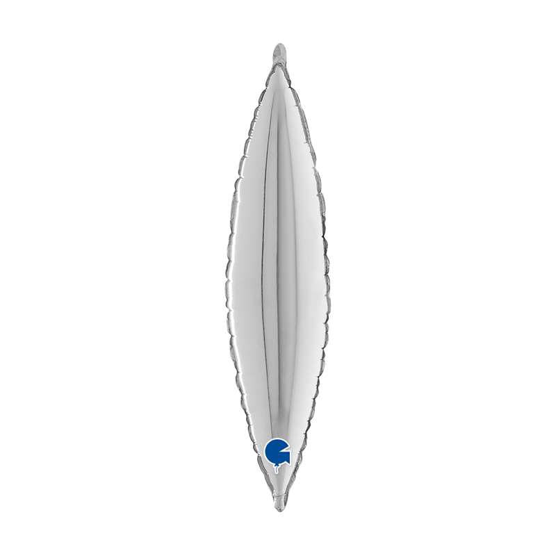 Palloncino in Foil 18" Foglia Argento "Deco Leaf" - Grabo, 1 pz