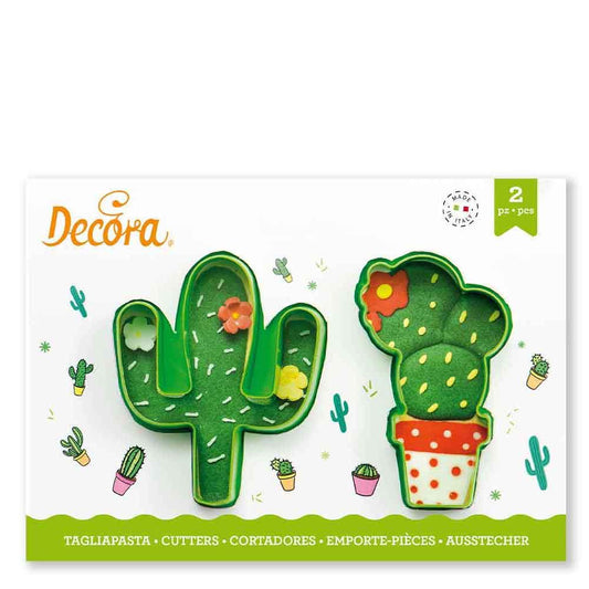 Set of 2 plastic cactus cookie cutters