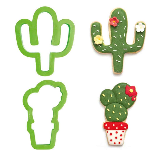 Set of 2 plastic cactus cookie cutters