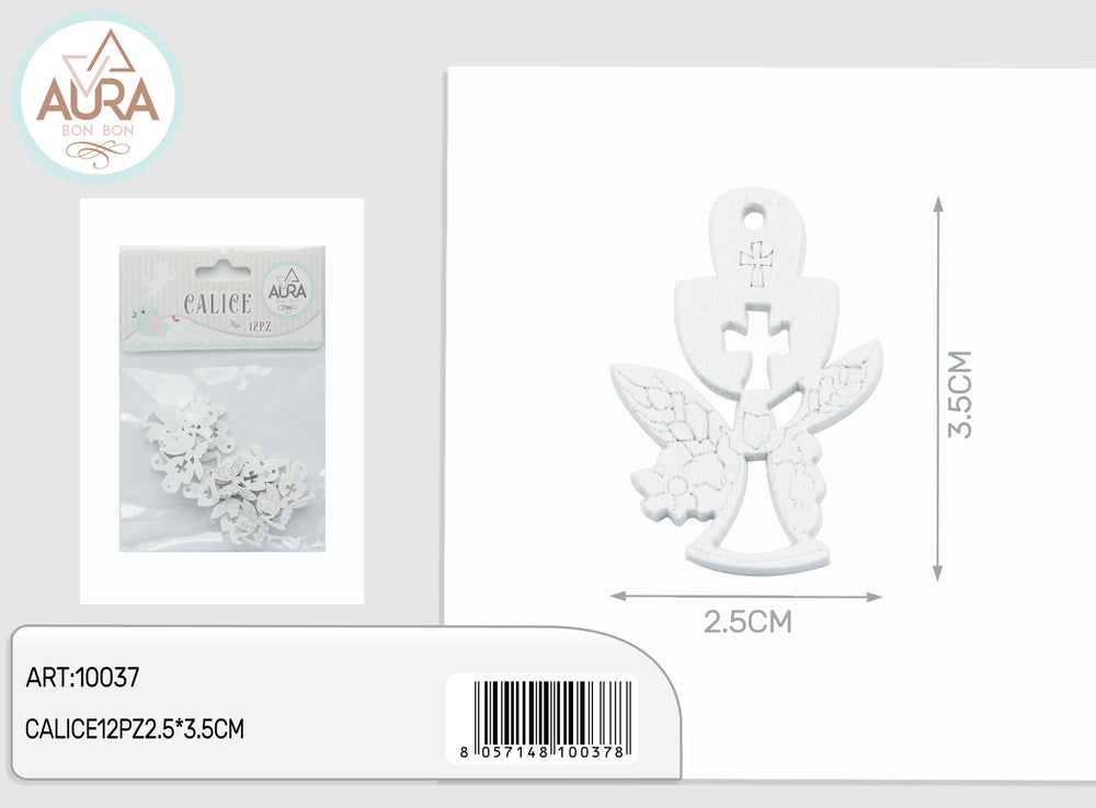 12-piece 2.5x3.5cm white glass