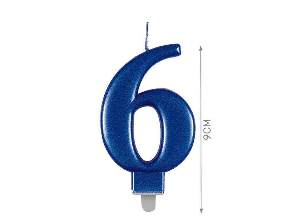Blue candle number 6