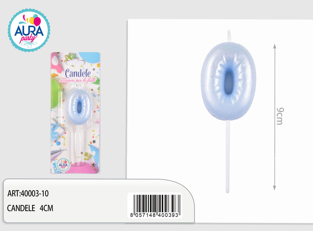 birthday candle no. 0 light blue