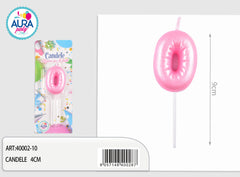 candela compleanno n.0 rosa