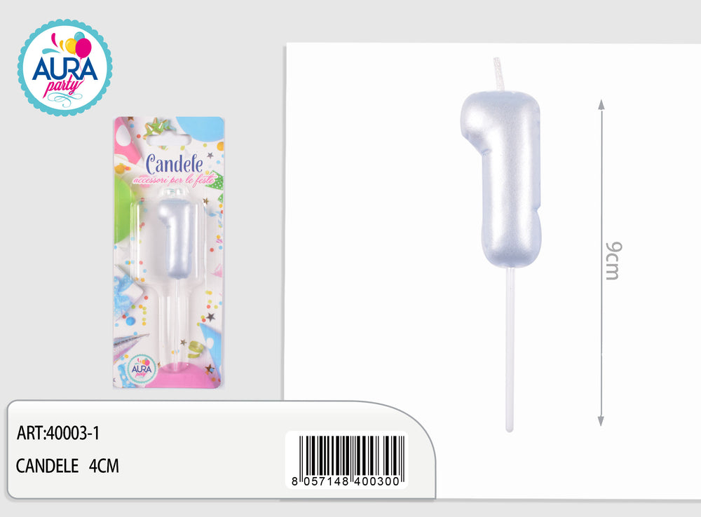 birthday candle no. 1 light blue