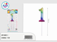 multicolored birthday candle no. 1