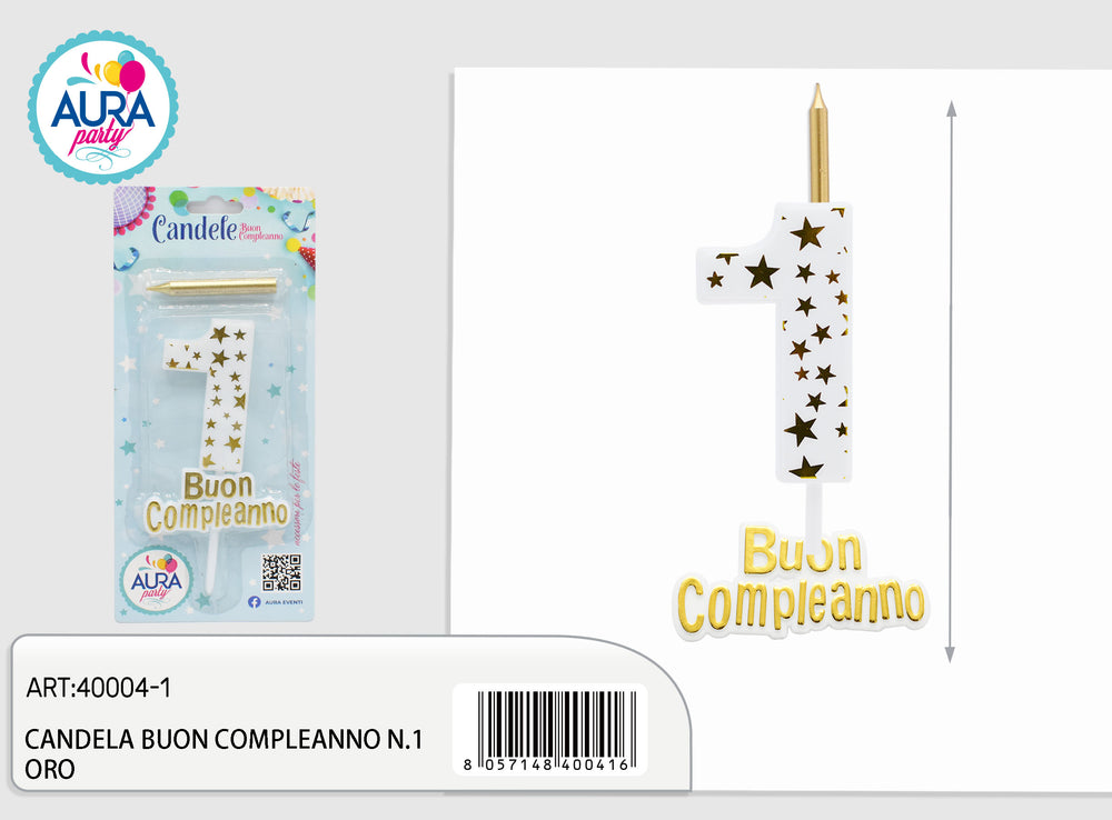 Candela compleanno n.1 oro