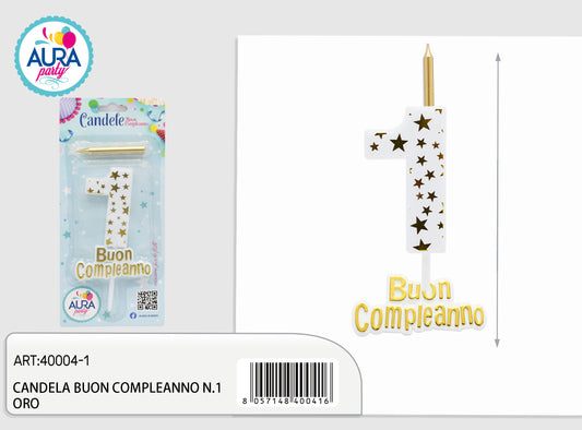 candela compleanno n.1 oro