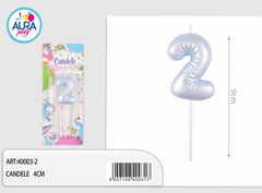 birthday candle no. 2 light blue