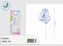 birthday candle no. 4 light blue