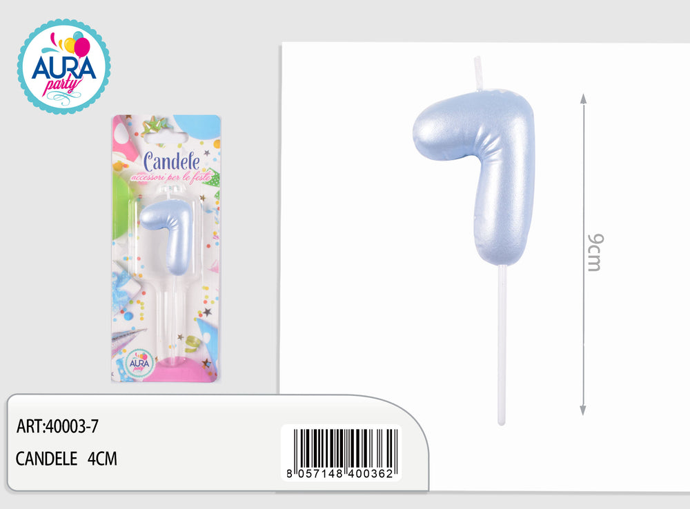 birthday candle no. 7 light blue