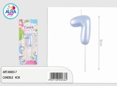birthday candle no. 7 light blue