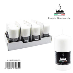 Colored candle, pack of 1 piece, 7x15 cm, white