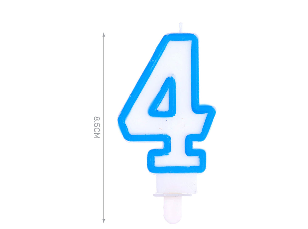 Candelina 8.5cm azzurra numero 4
