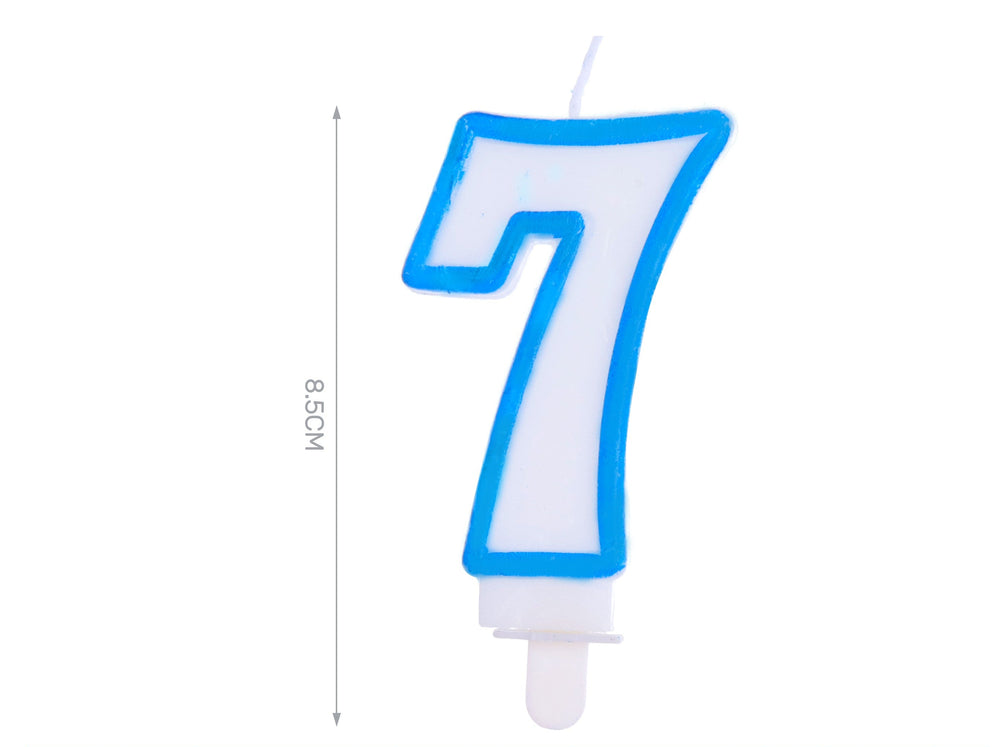 8.5cm blue candle number 7
