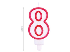 8.5cm red candle number 8