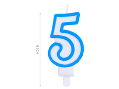 Candelina 8.5cm azzurra numero 5