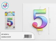 multicolored birthday candle 5