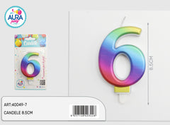 multicolored birthday candle 6