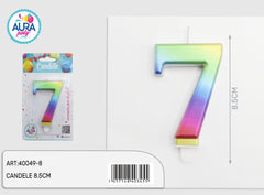 multicolored birthday candle 7