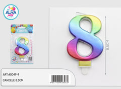 multicolored birthday candle 8