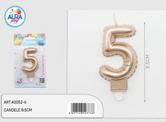 5th metallic gold birthday candle