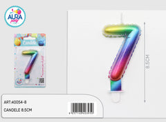 multicolored birthday candle 7