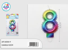 multicolored birthday candle 8
