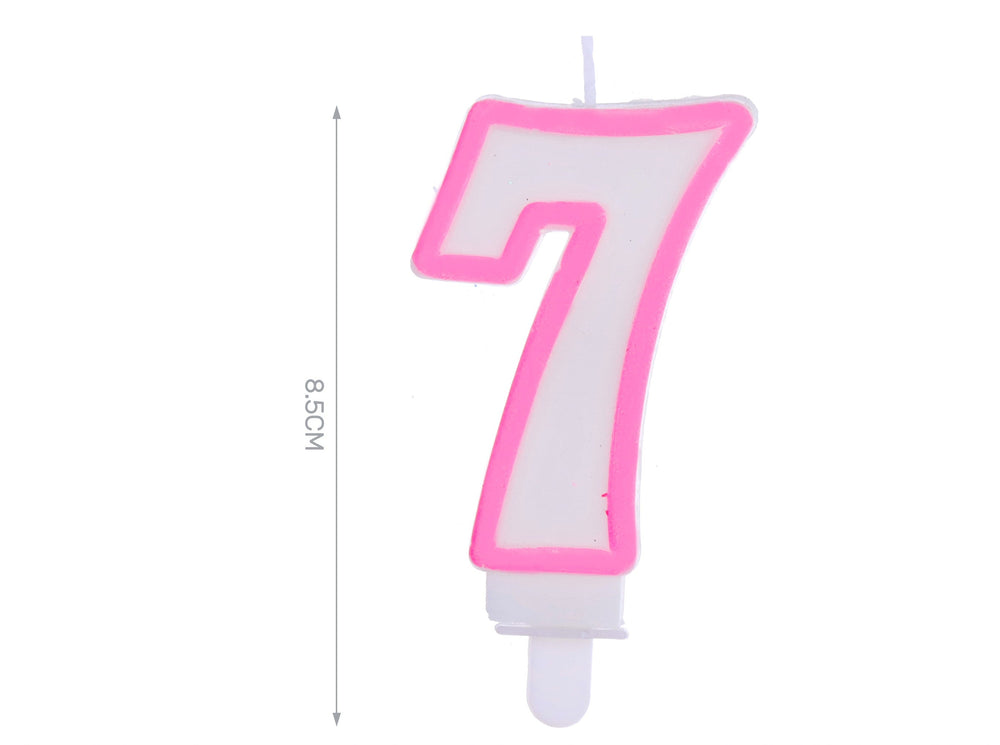 Candelina 8.5cm rosa numero 7