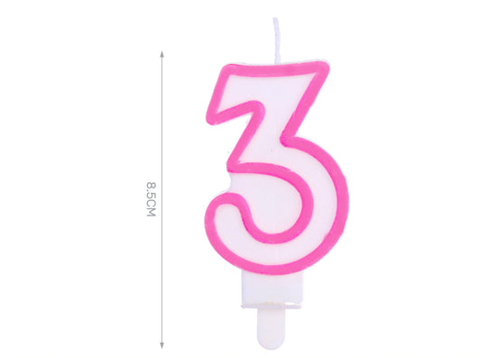 candelina rosa numero 3