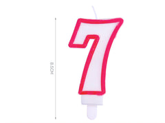 Red candle 8.5cm number 7