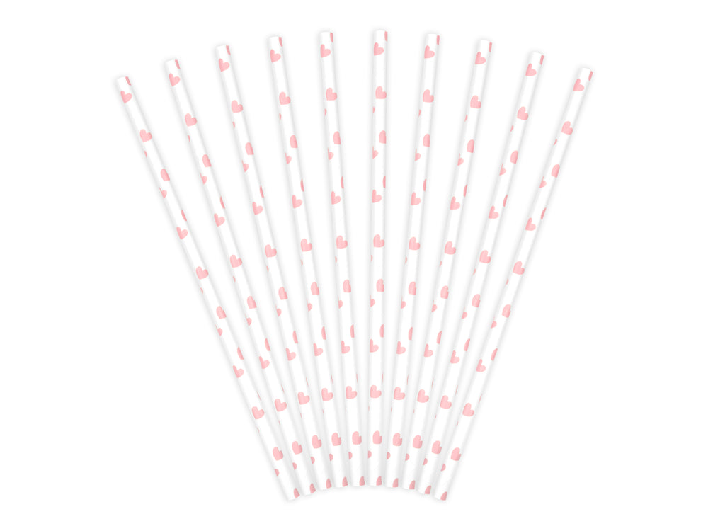 Light pink straws 19.5cm 10pcs