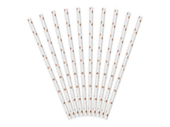 Pink gold star straws 19.5cm 10pcs